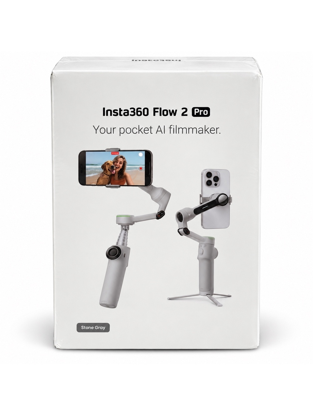 Insta360 Flow 2 Pro Smartphone Gimbal Stabilizer Stone Gray New Sealed